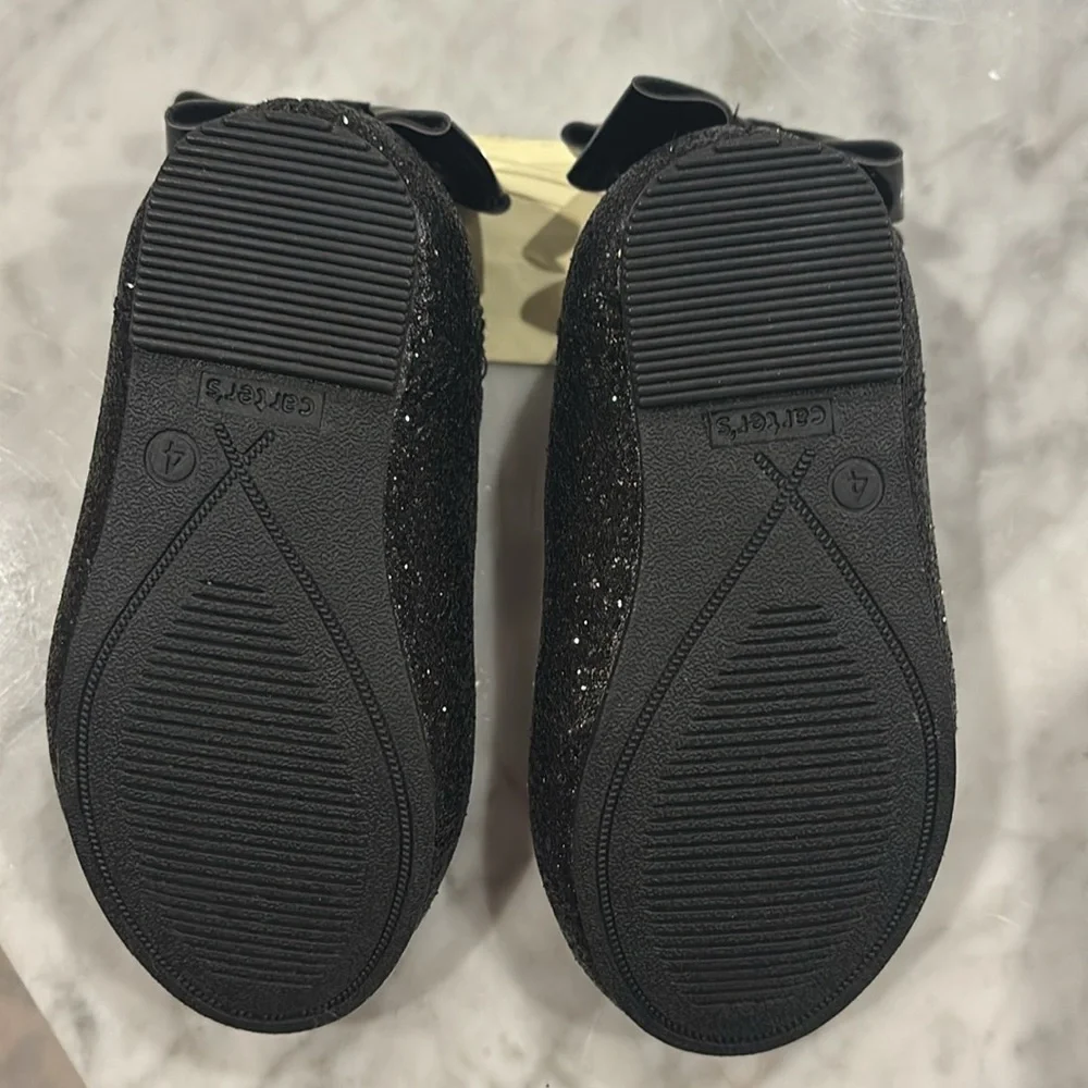 NWT Carter’s Black Sparkle Dress Shoes, Sz. 4